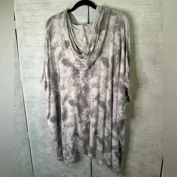 Koolaburra by UGG Baby Terry Tie-Dye Hooded Grey &  white oversized hippie - Picture 7 of 10
